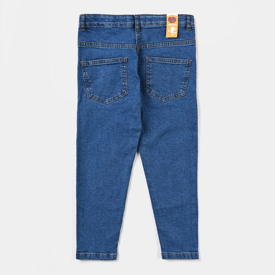 Girls Denim Stretch Pant Basic-Mid Blue
