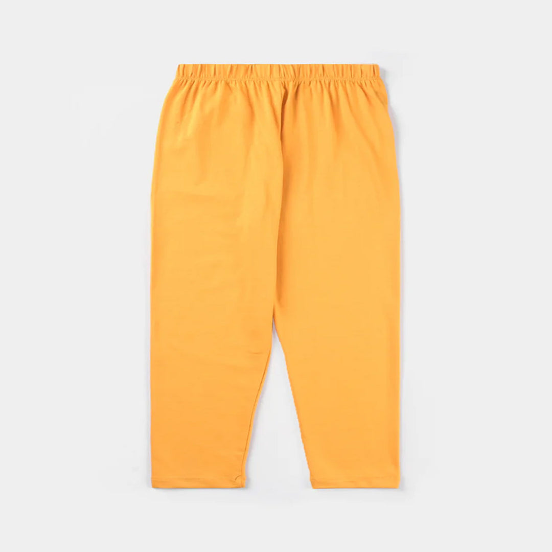 Infant Girls Jersey/Terry Tights-Yellow