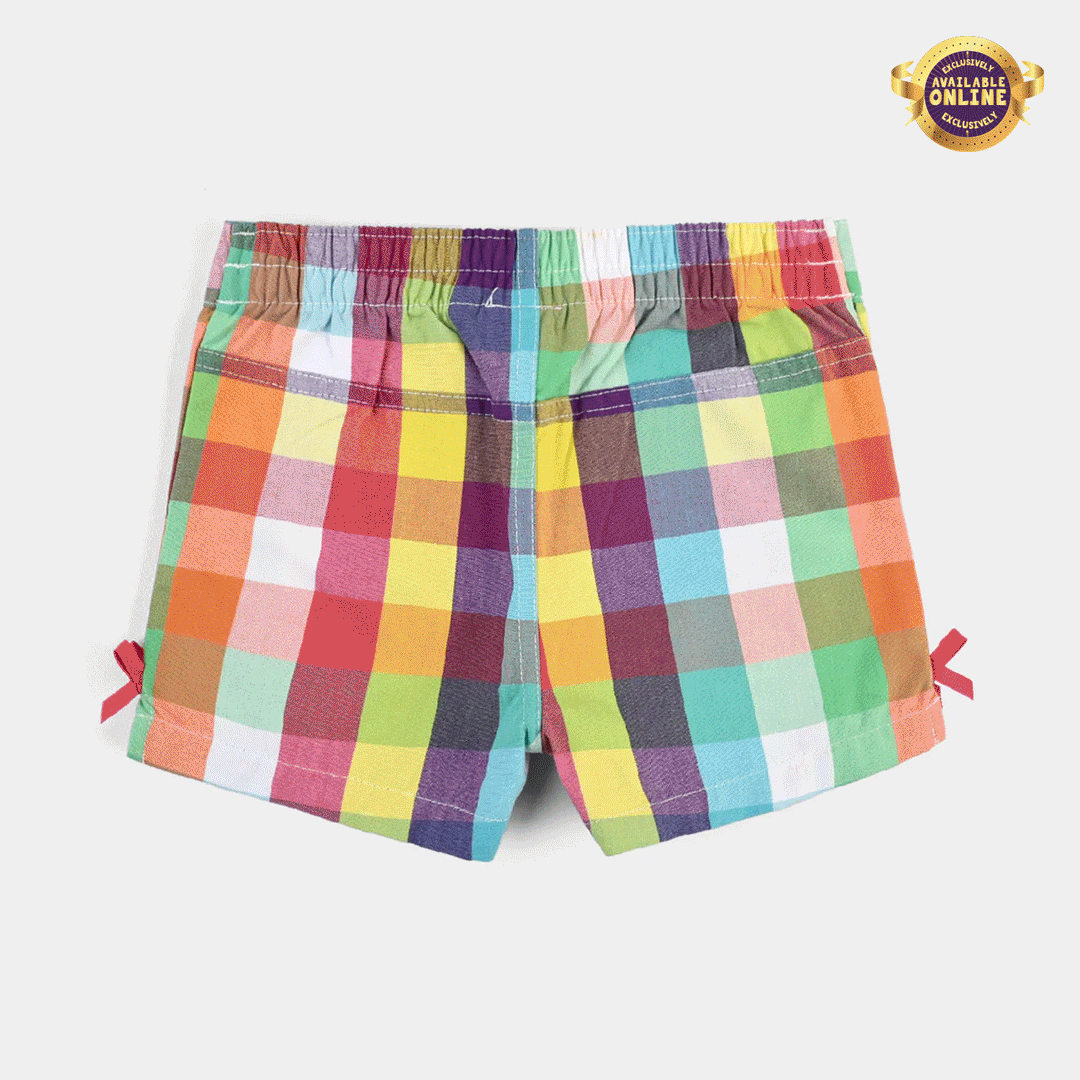 Infant Girls Poly Cotton Shorts - Multi