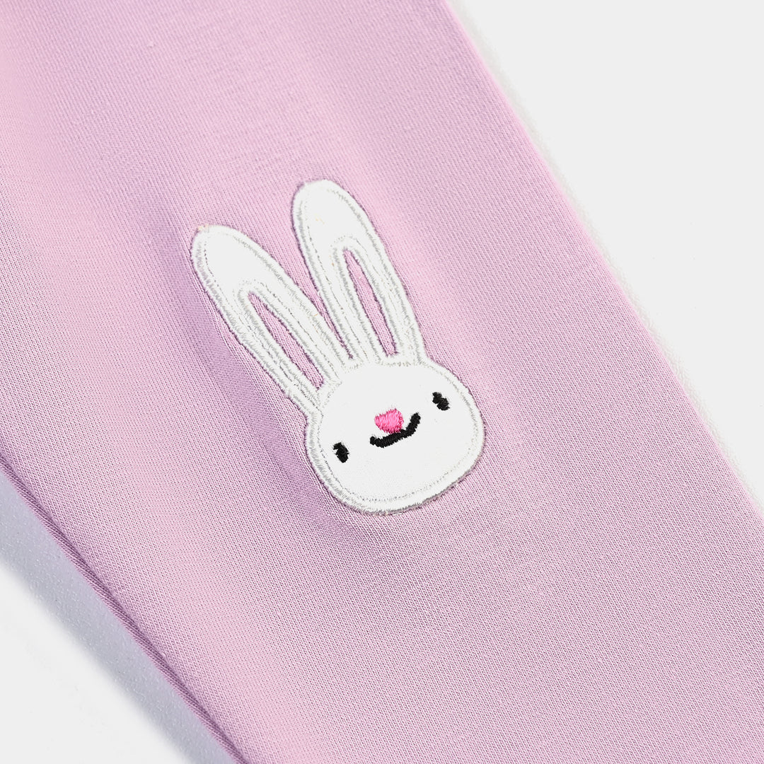 Infant Girls Lycra Jersey Emb Tights Rabbit
