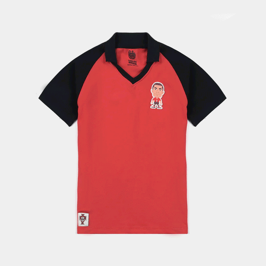 Boys Jumbo Pique Raglan Polo - Red/Black