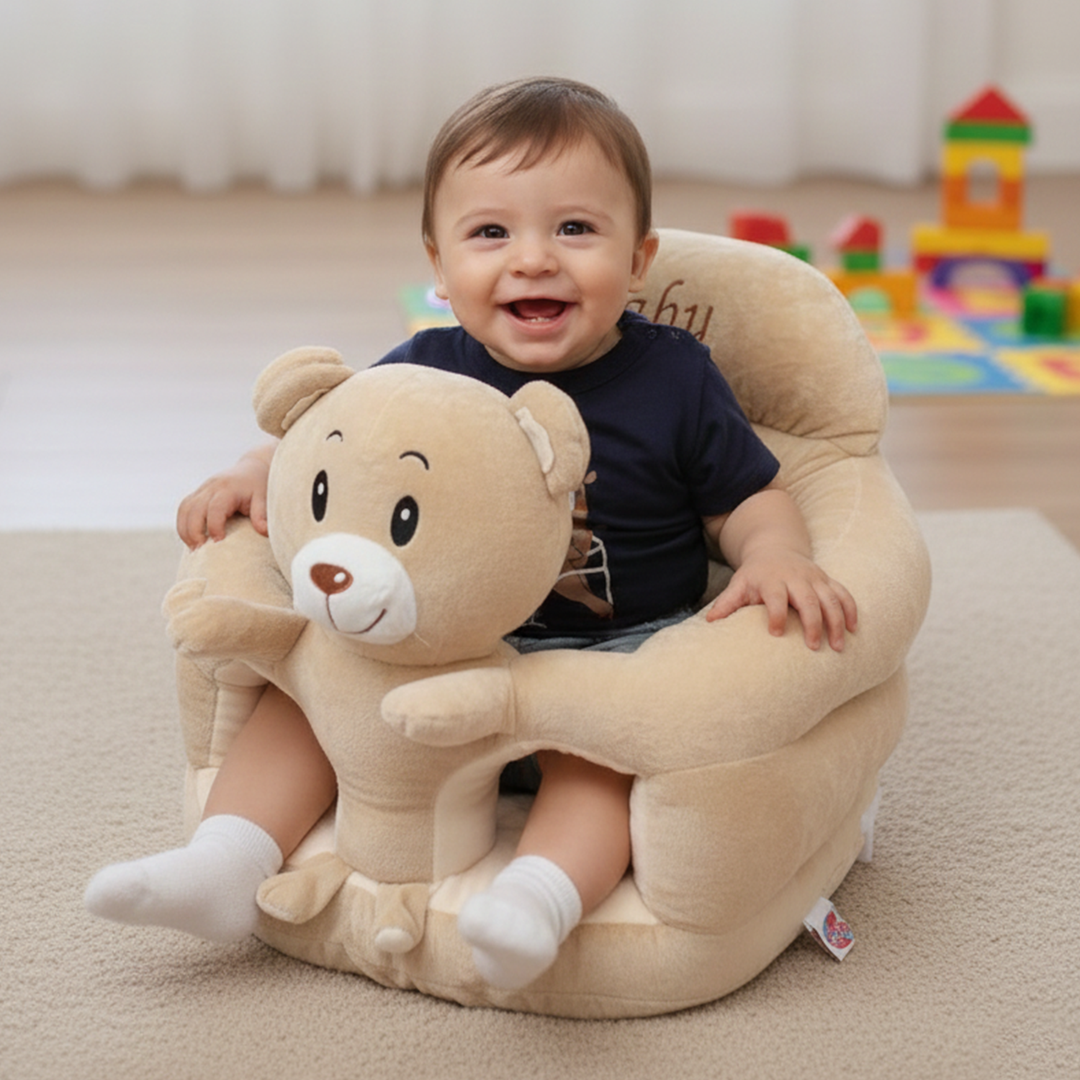 Cartoon Baby Floor Seat/Support Sofa Seat - 6M+ | 1470-Brown