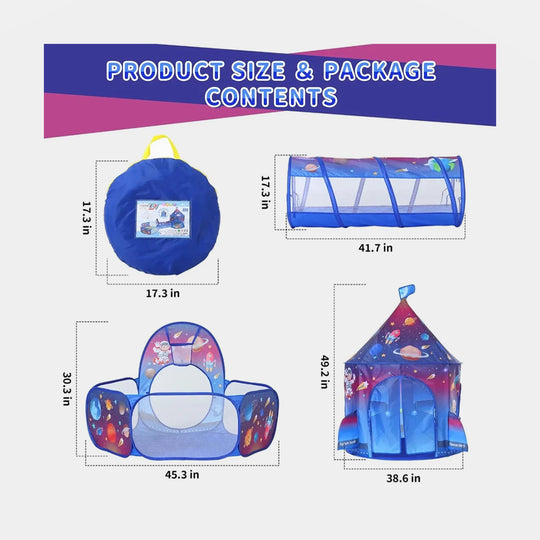 3in1 Space Castle Tent House For Kids