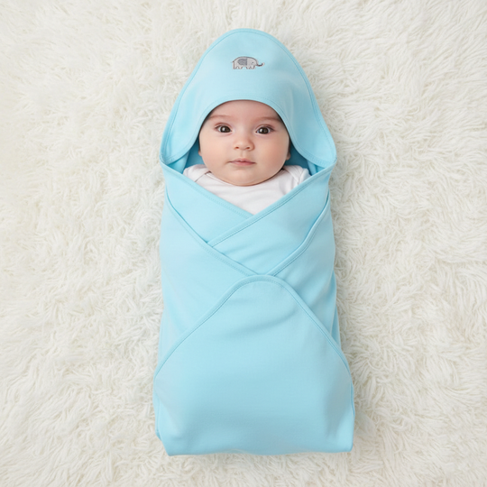 Infant Unisex Cotton Interlock Wrapping Sheet Elephant