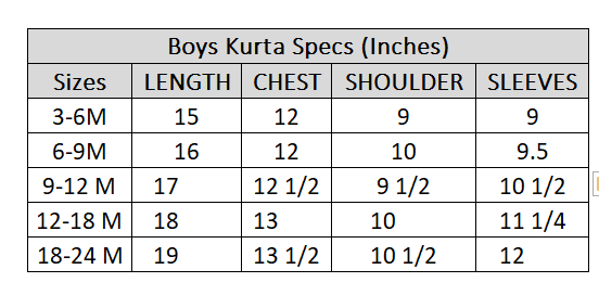 Infant Boys Cotton Basic Kurta (Chikankari)