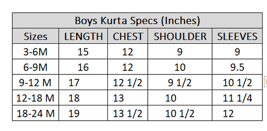 Infant Boys Cotton Basic Kurta (Chikankari)