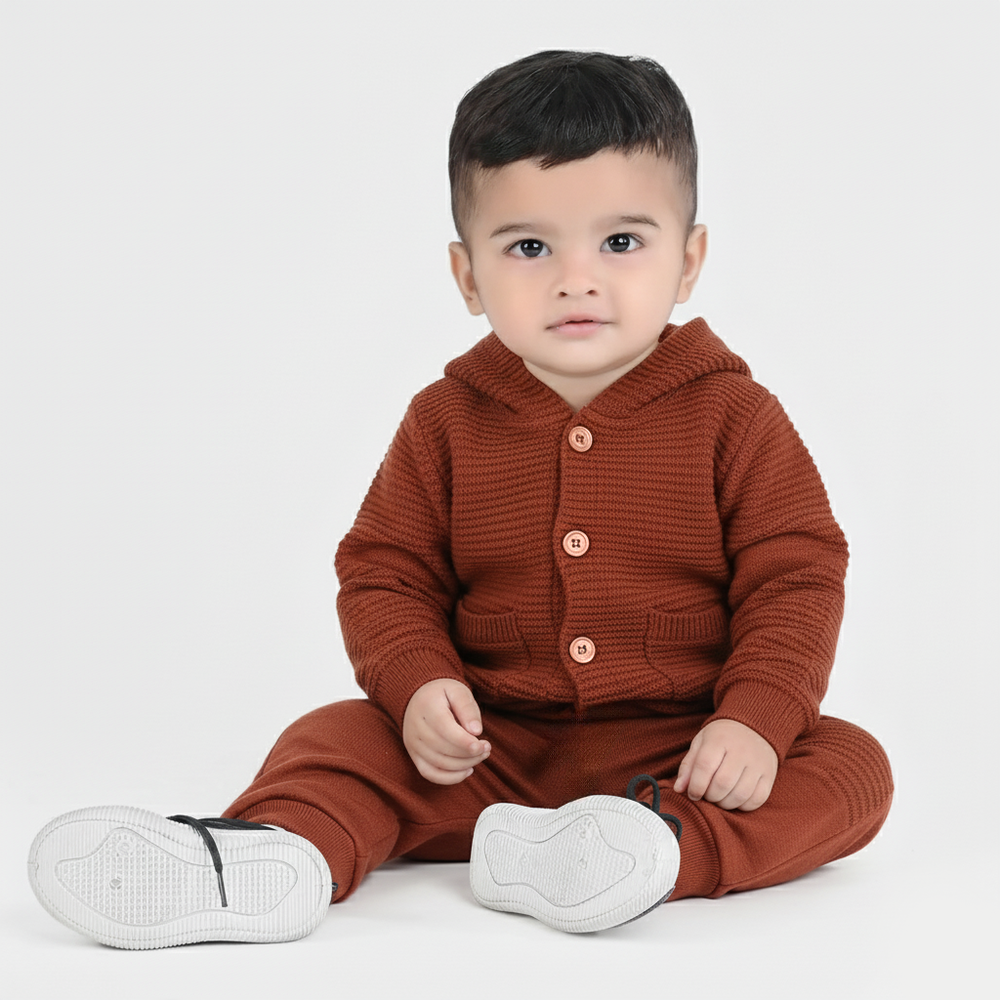 Infant Boys Acrylic Suit-Rust