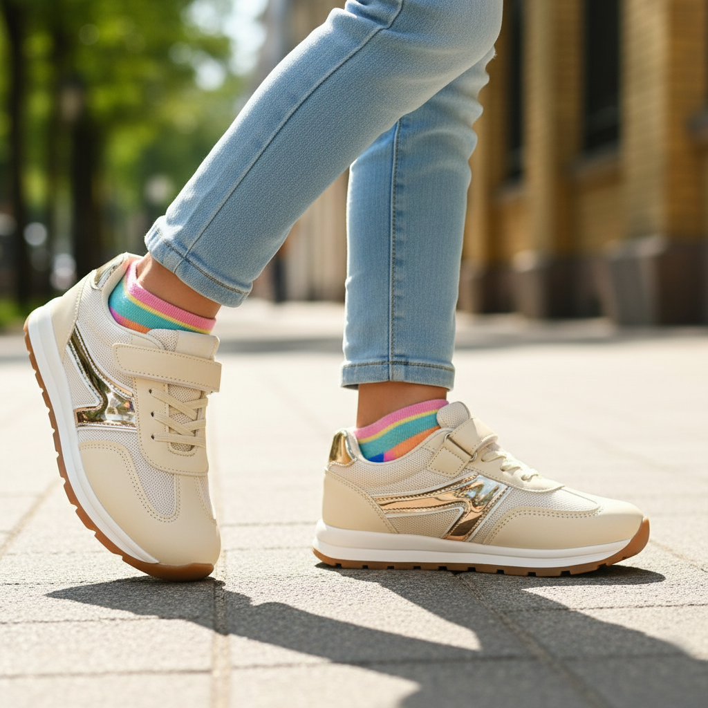 Girls Jogger 126-2-Beige/Golden