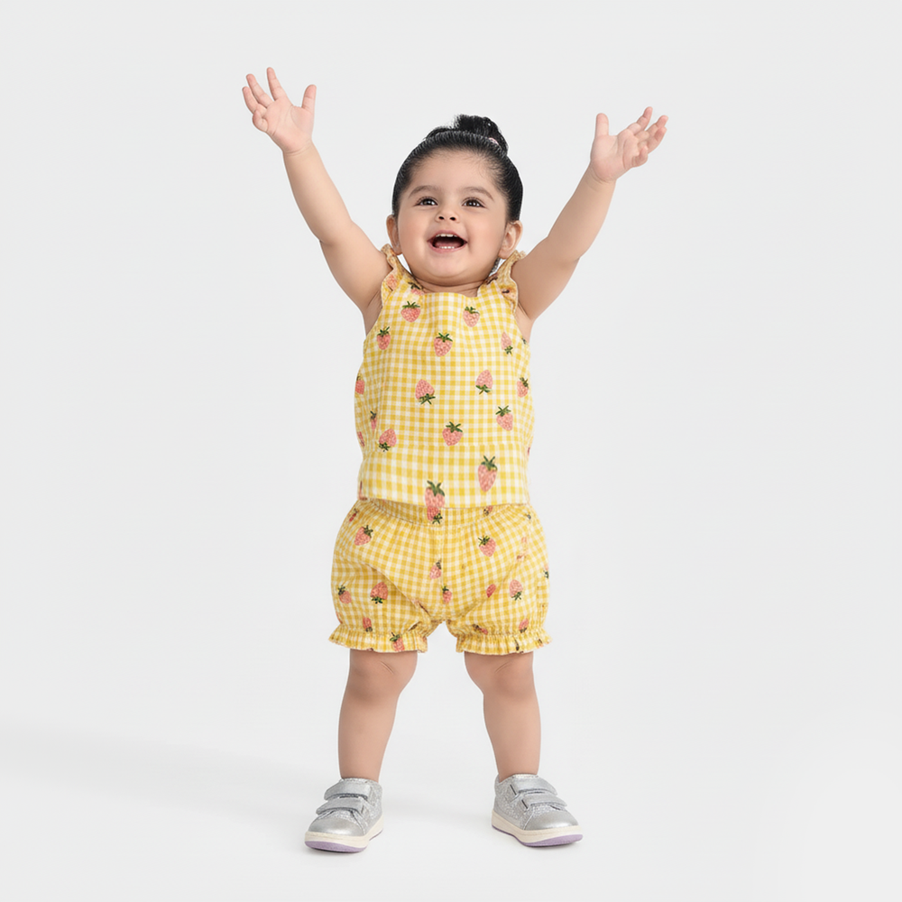 Infant Girls Seersucker 2 PC Strawberry-Multi