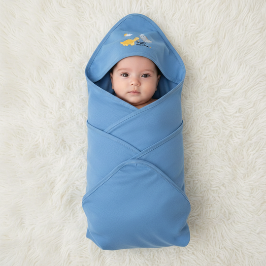 Baby Wrapping Sheet 0M+ (Dino) - Blue