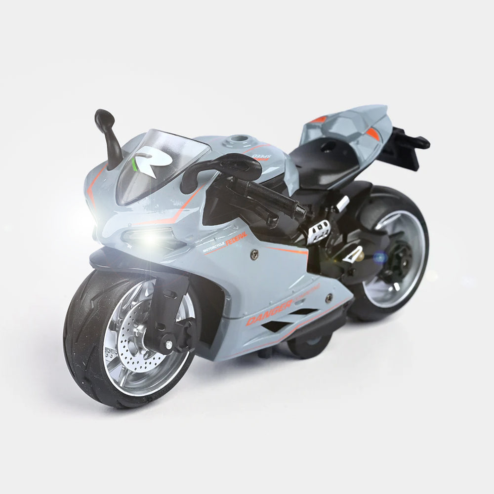 Pull Back Motorcycle With Light & Sound For Kids