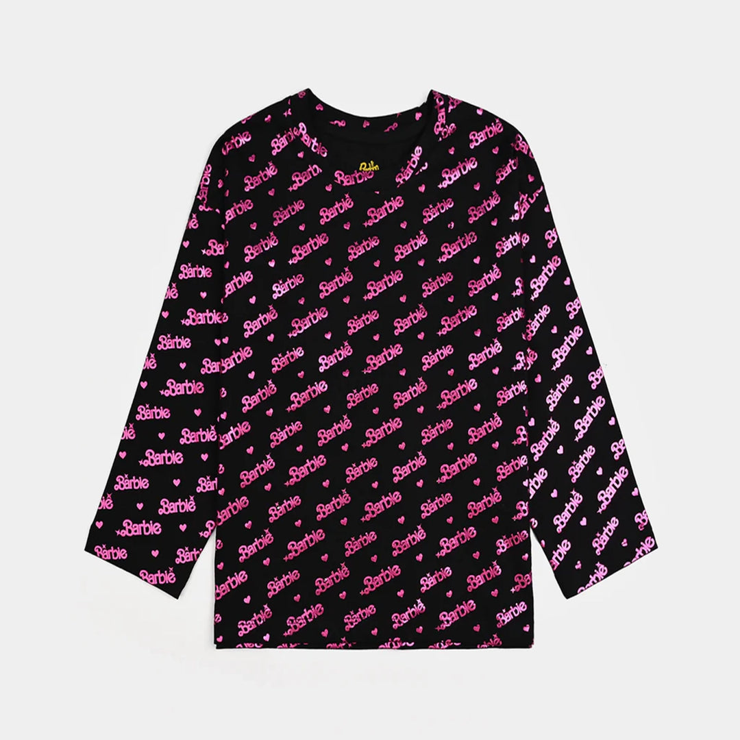 Girls Lycra Jersey T-Shirt - Black