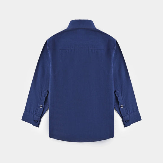 Boys Cotton Shirt - Navy