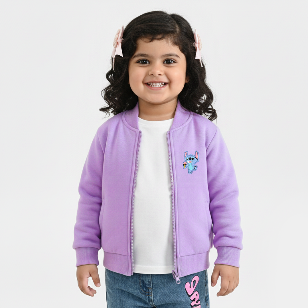 Infant Girls Fleece Jacket STITCH-PURPLE