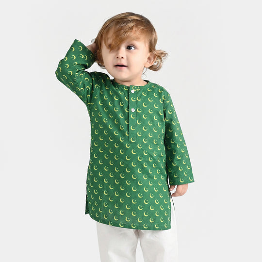 Infant Boys Printed Kurta (Azam-e-Pakistan)-GREEN