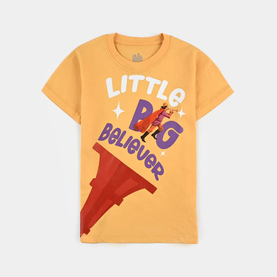Boys Cotton Jersey T-Shirt Big Believer-Citrus