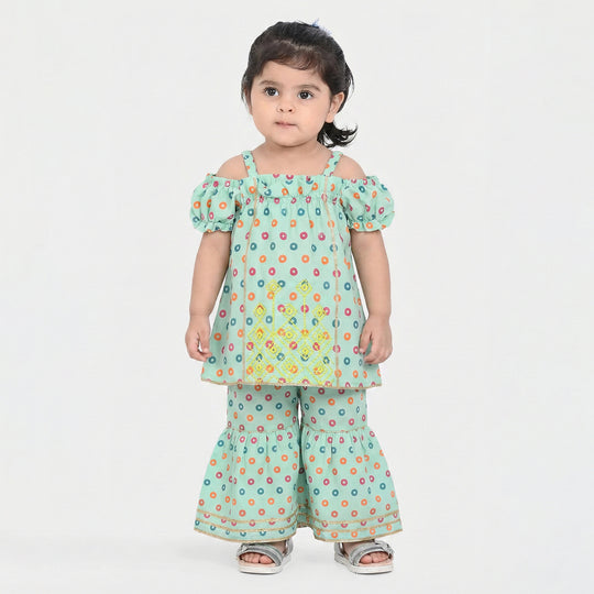 Infant Girls Raw Silk 2Pcs - Mint Green