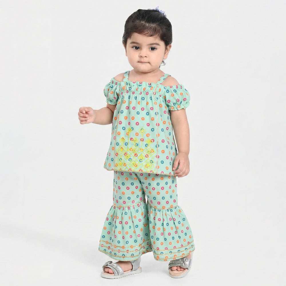 Infant Girls Raw Silk 2Pcs - Mint Green
