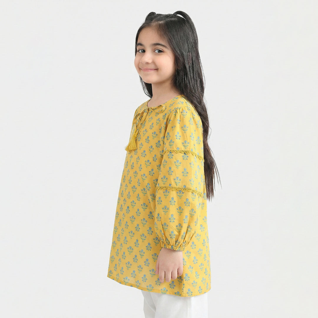 Girls Cotton Casual Top Sunshine-Yellow