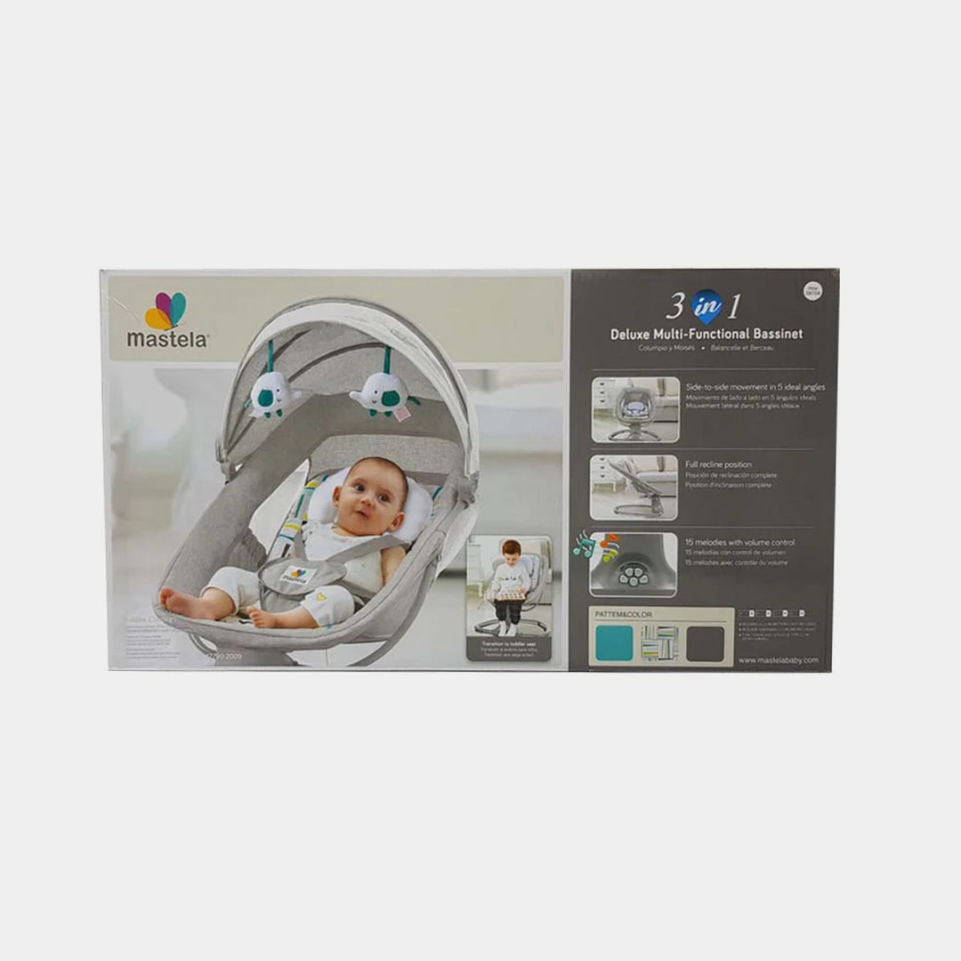 Mastela 3in1 Deluxe Multi Functional Bassinet - Grey (8105)