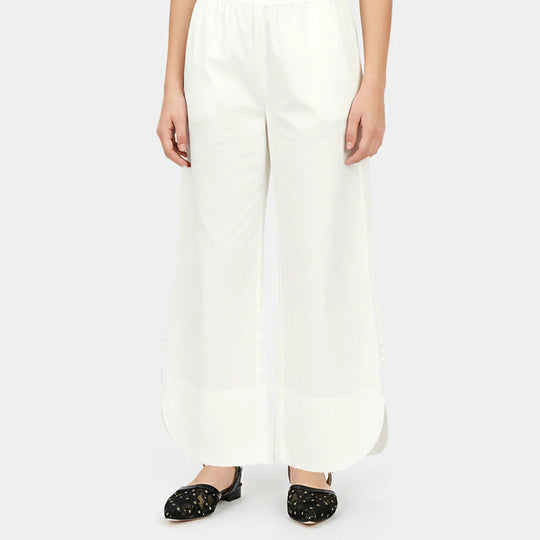 Girls Cotton Culottes Round - White