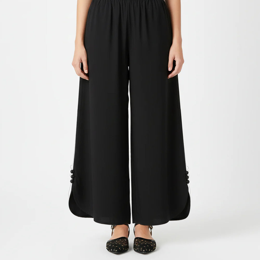Girls Cotton Culottes Round - Black