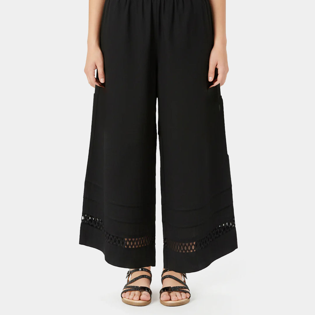 Girls Cotton Culottes Pintex - Black