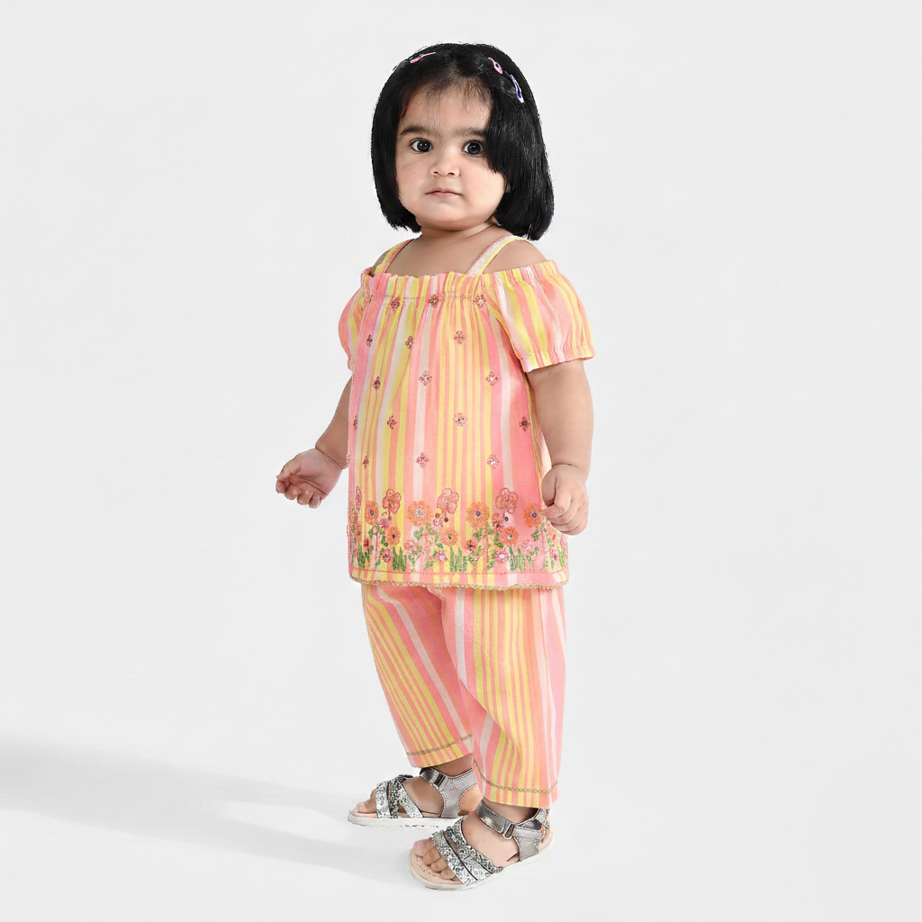 Infant Girls Poly Viscose 2-Piece Set (Candy Land) - Multi