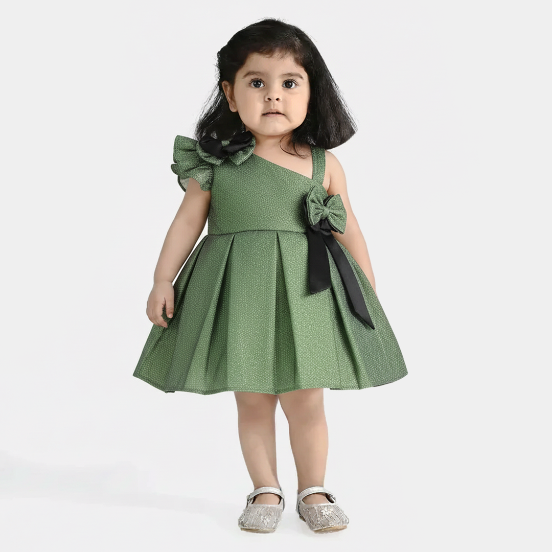 Infant Girls Organza Fancy Frock - Green