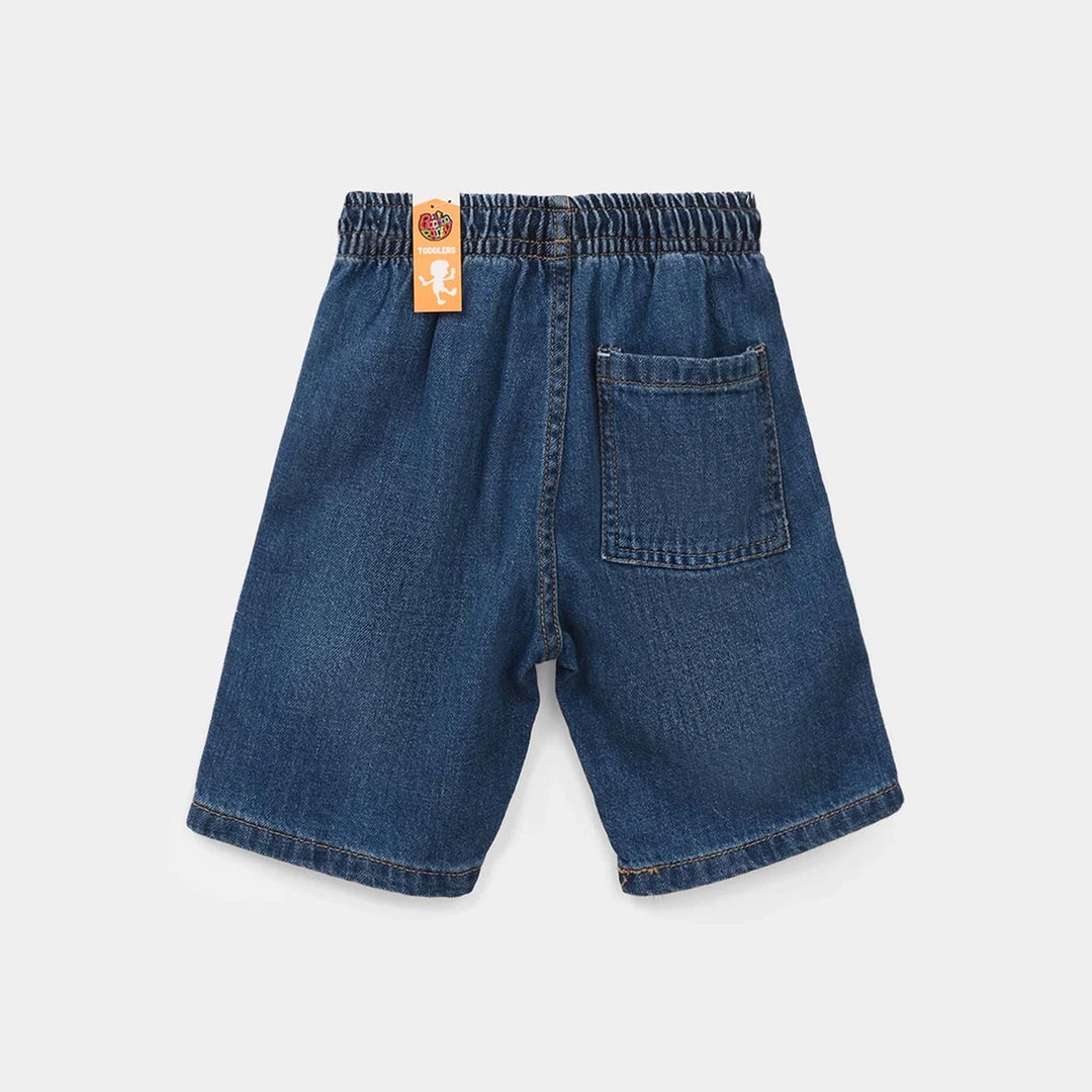 Boys Denim Rigid Shorts - Mid Blue