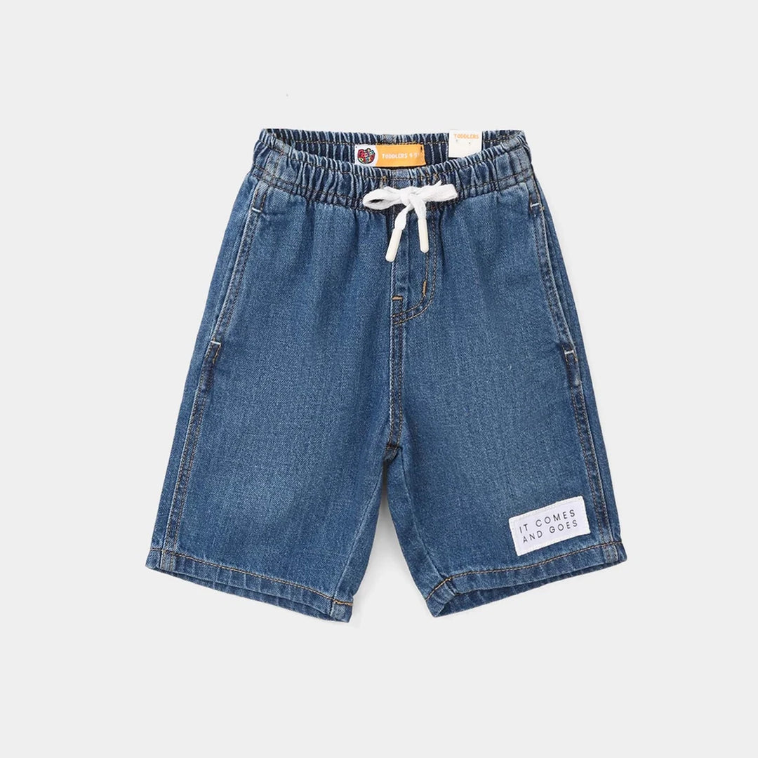 Boys Denim Rigid Shorts - Mid Blue