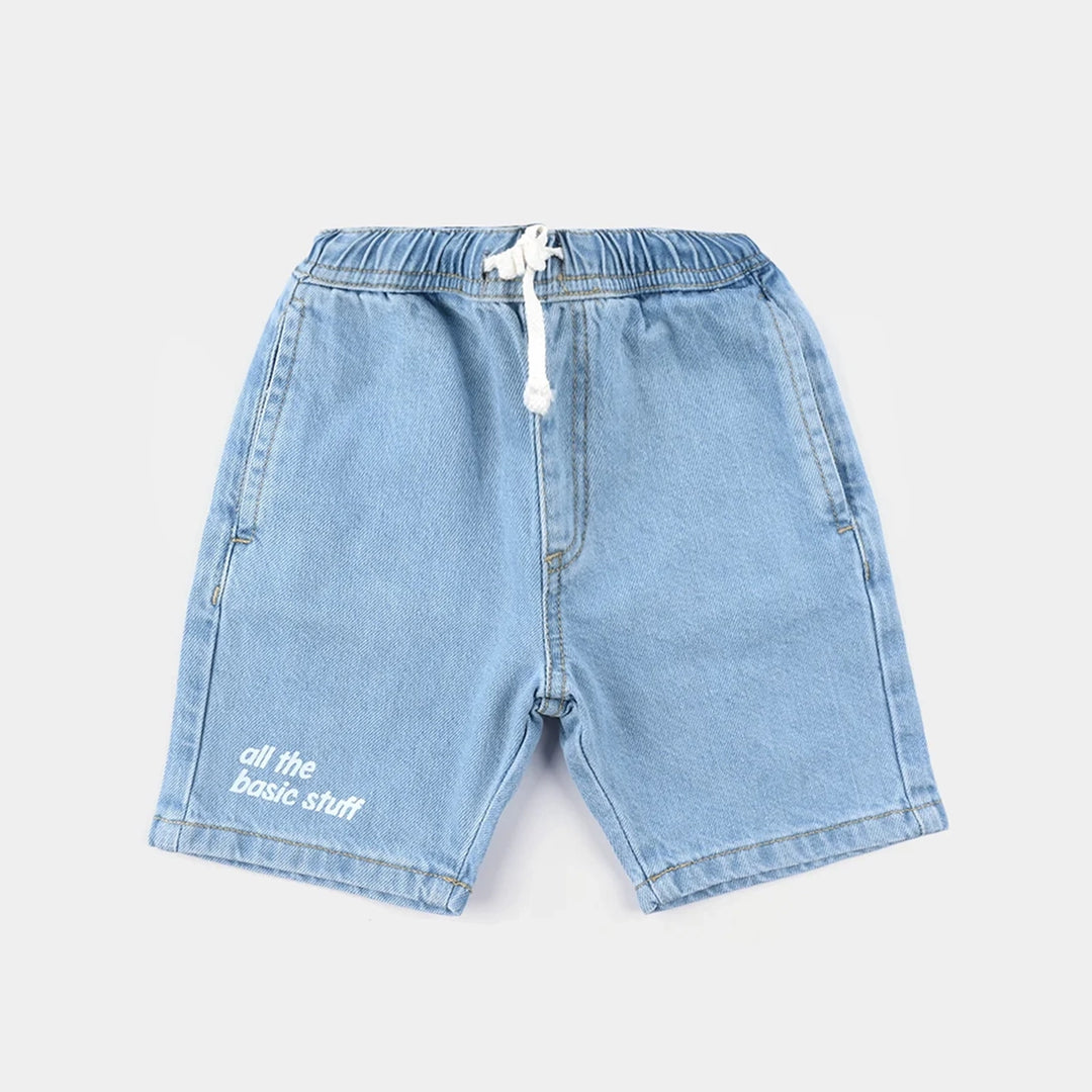 Boys Denim Rigid Shorts - Light Blue