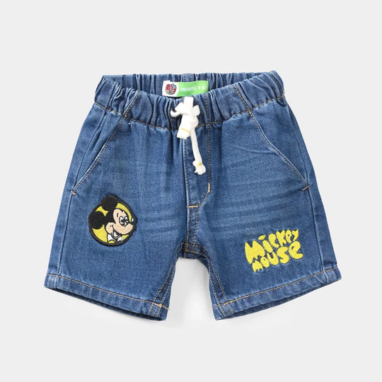 Infant Boys Denim Rigid Shorts- Dark Blue