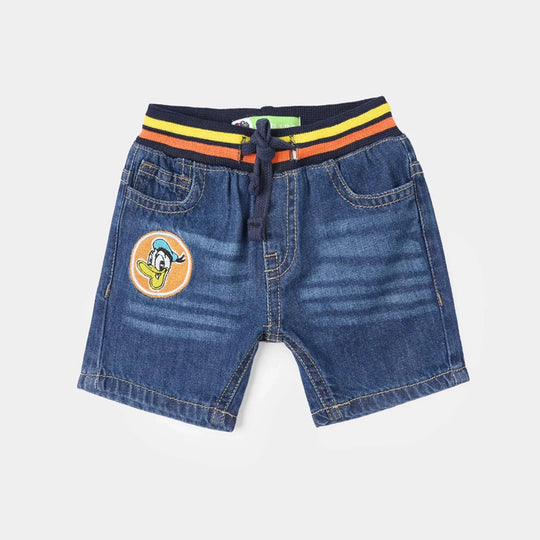 Infant Boys Denim Rigid Shorts Character - Dark Blue