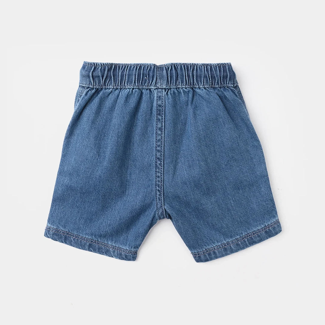 Infant Boys Denim Rigid Shorts (Mini Gentleman)- Mid Blue