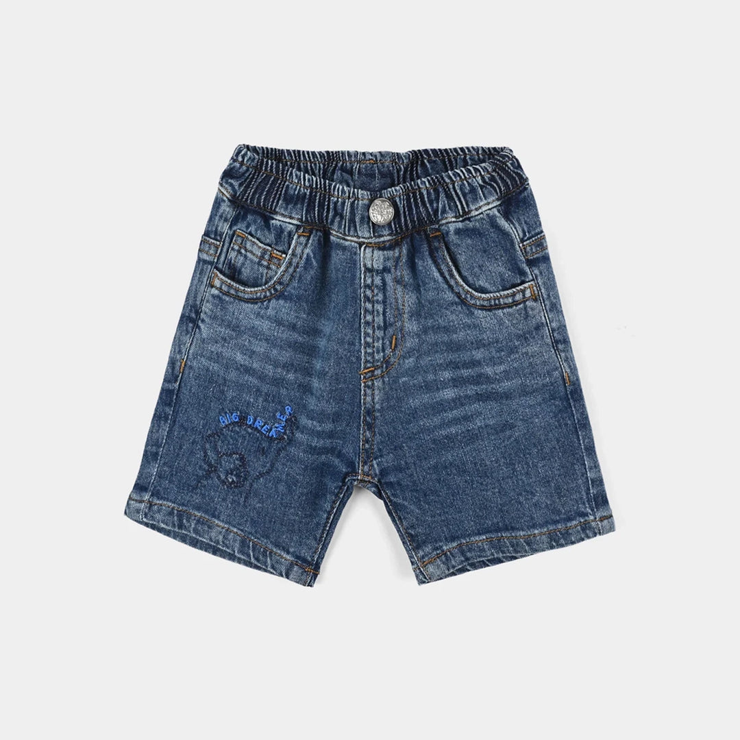 Infant Boys Denim Rigid Shorts (BIG DREAMER) - Mid Blue