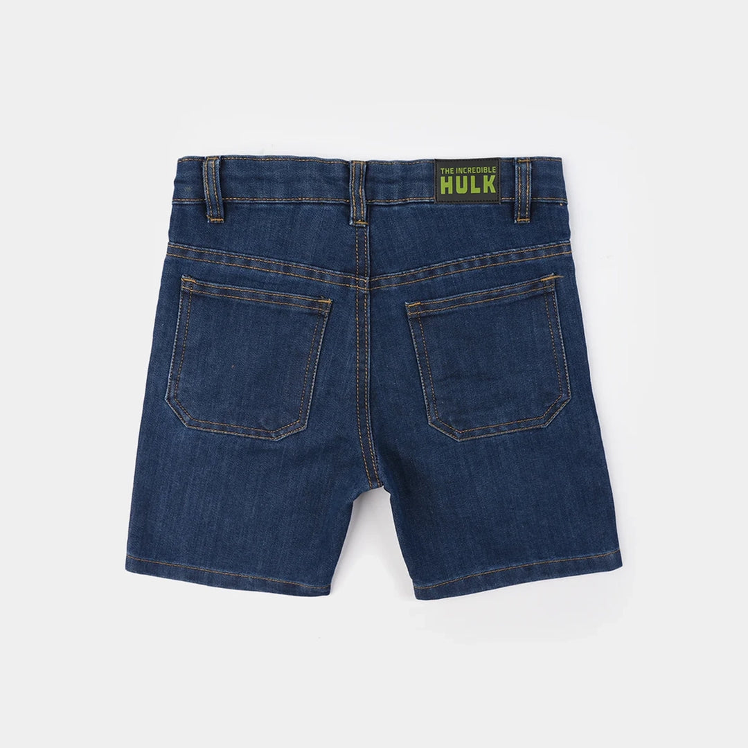 Boys Denim Rigid Shorts (Character) - Dark Blue