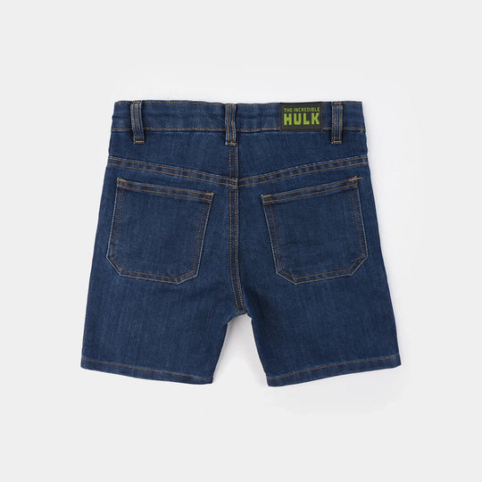 Boys Denim Rigid Shorts (Character) - Dark Blue
