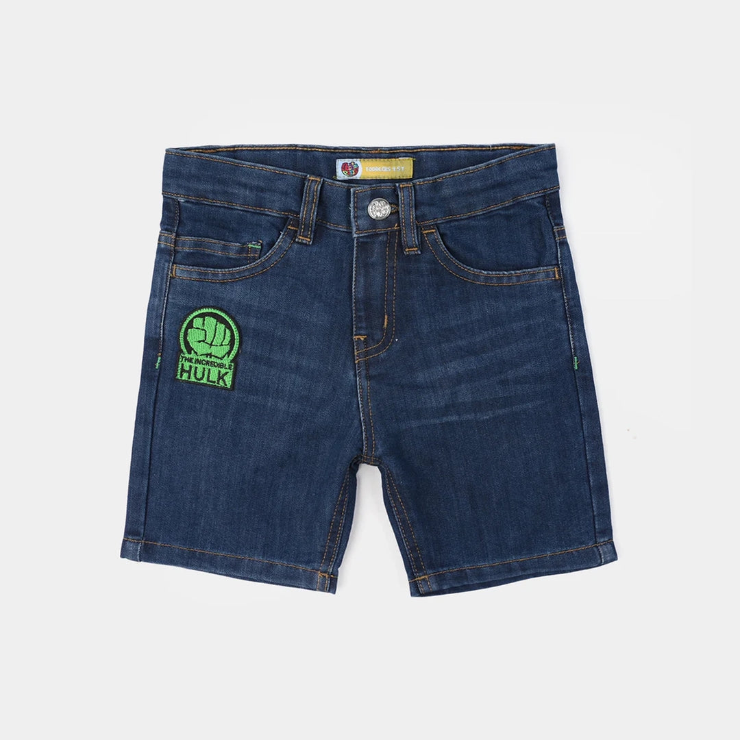 Boys Denim Rigid Shorts (Character) - Dark Blue
