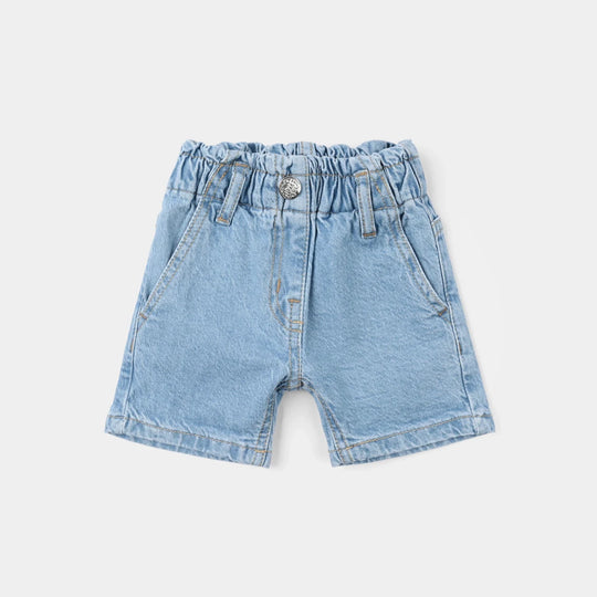 Infant Girls Denim Rigid Shorts - Light Blue