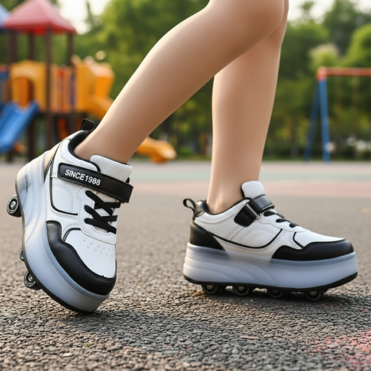 Roller Skate Walking Shoes with Four Wheels & Multi Lights
