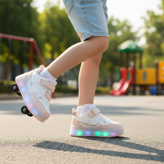 Roller Skate Walking Shoes (Four Wheels & Multi Lights)