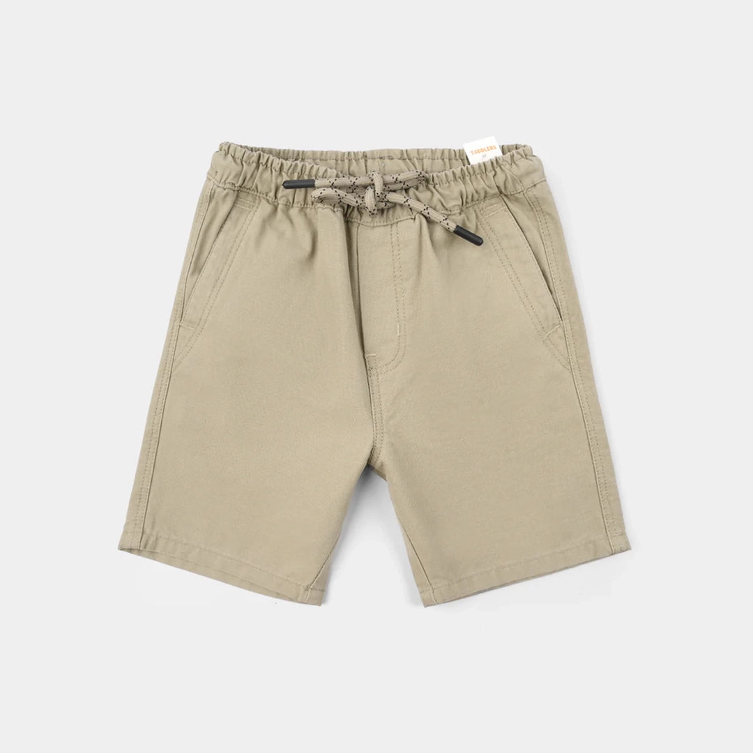 Boys Cotton Twill Shorts - Brown