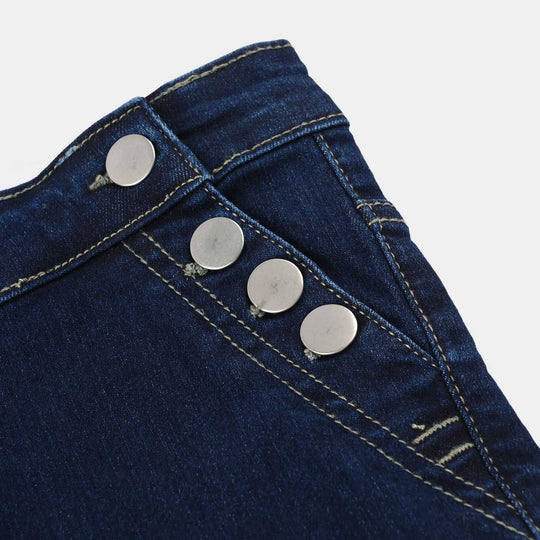Girls Denim Stretch Jeggings - Dark Blue