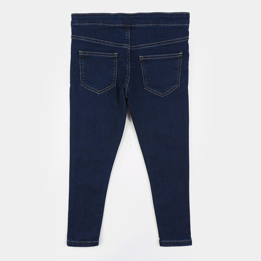 Girls Denim Stretch Jeggings - Dark Blue