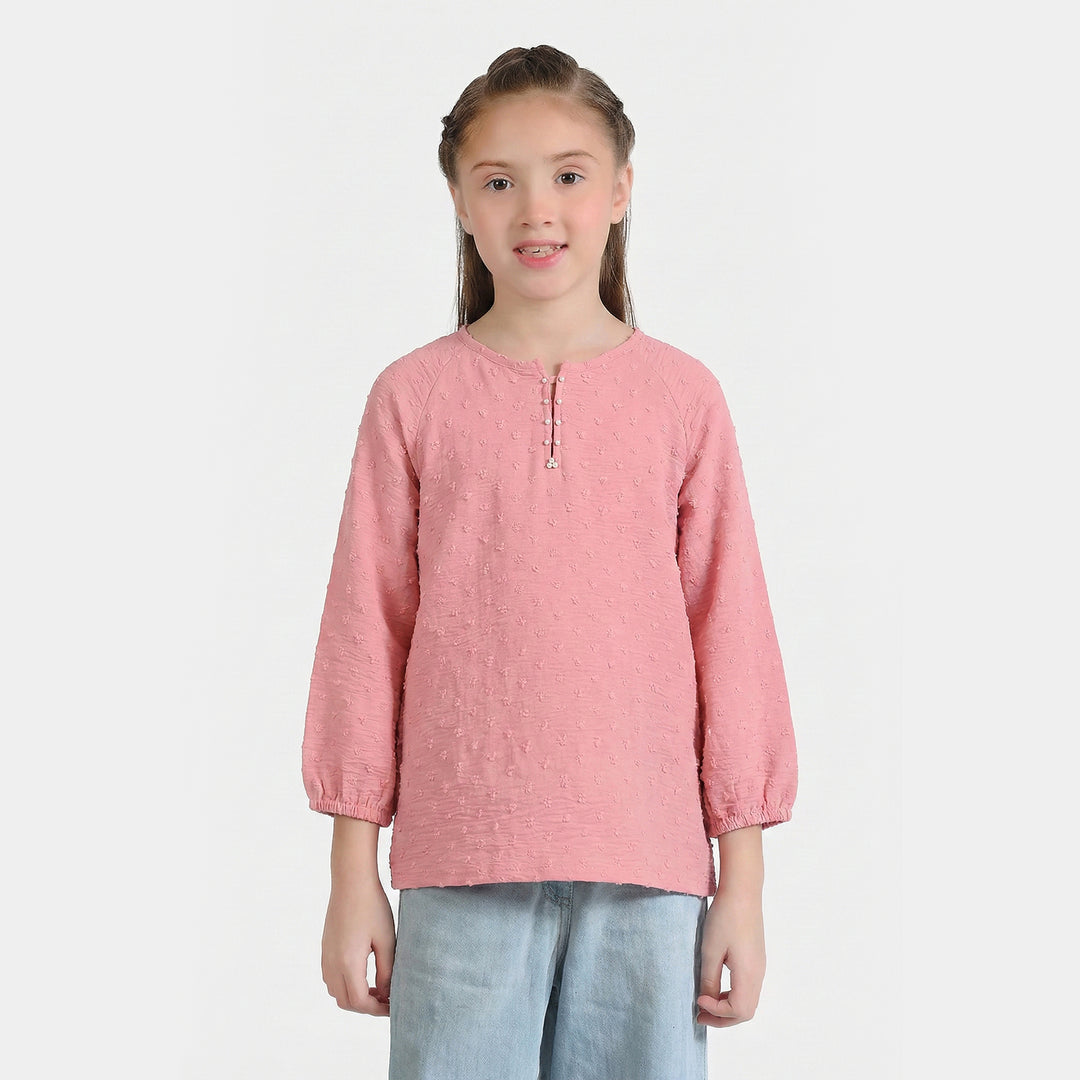 Girls Cotton Casual Top Brochia – Pink