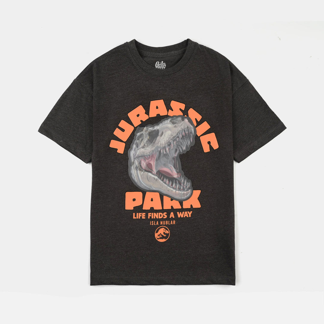 Boys Jersey/Terry T-Shirt (Park) - Dark Grey Melange
