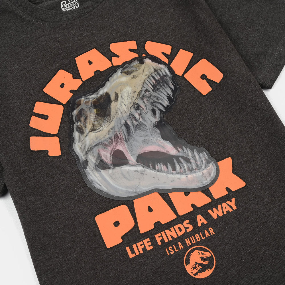 Boys Jersey/Terry T-Shirt (Park) - Dark Grey Melange