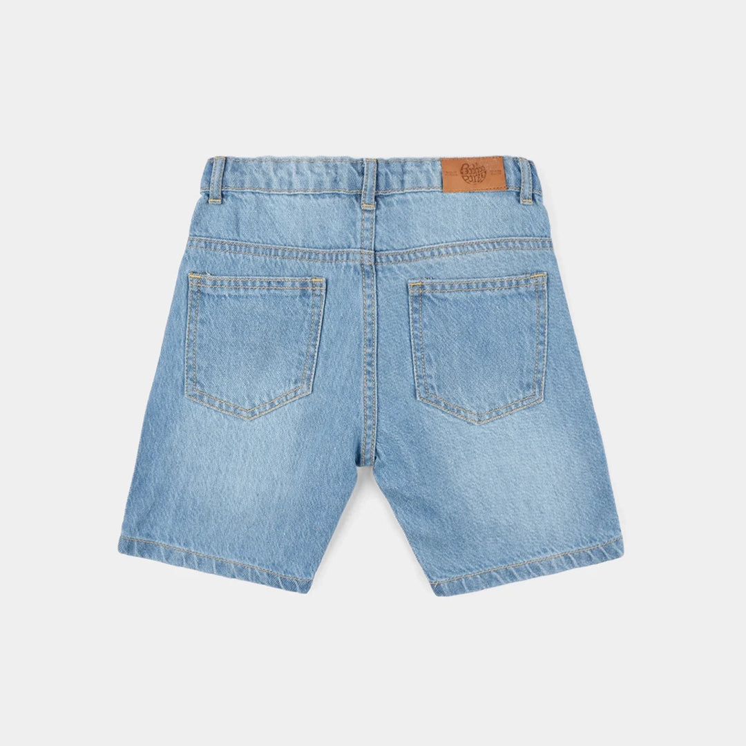 Boys Denim Stretch Short Basic - Light Blue