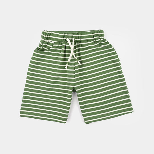 Boys Jumbo Pique Short (Stripes) - Green
